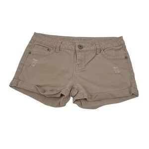 Blue Asphalt Tan Distressed Cuffed Hem Jean Shorts Size 9 Women's